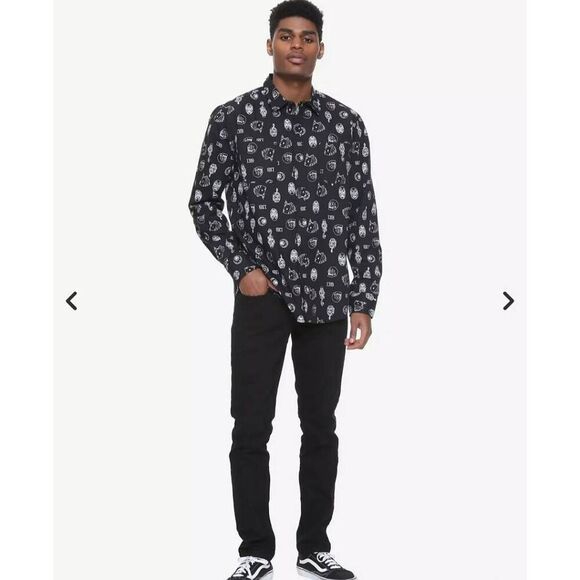 Hot topic Harry potter Sz XXL knockturn Alley icon long sleeve button up shirt - Picture 1 of 9